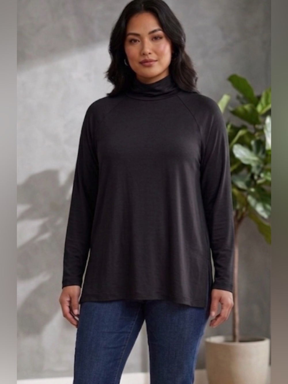 J Jill Luxe Supima Everyday turtleneck tunic size M petite